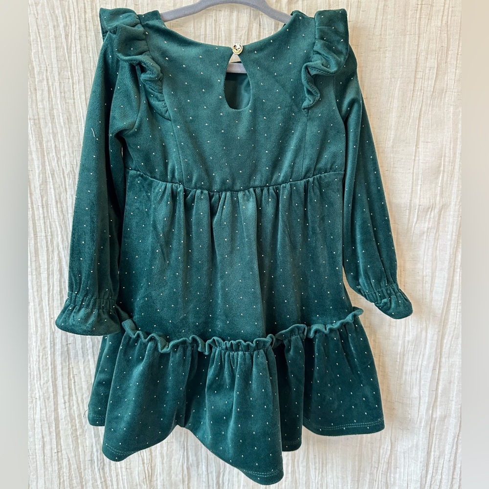 Tahari Teal Kids Dress with Ruffles